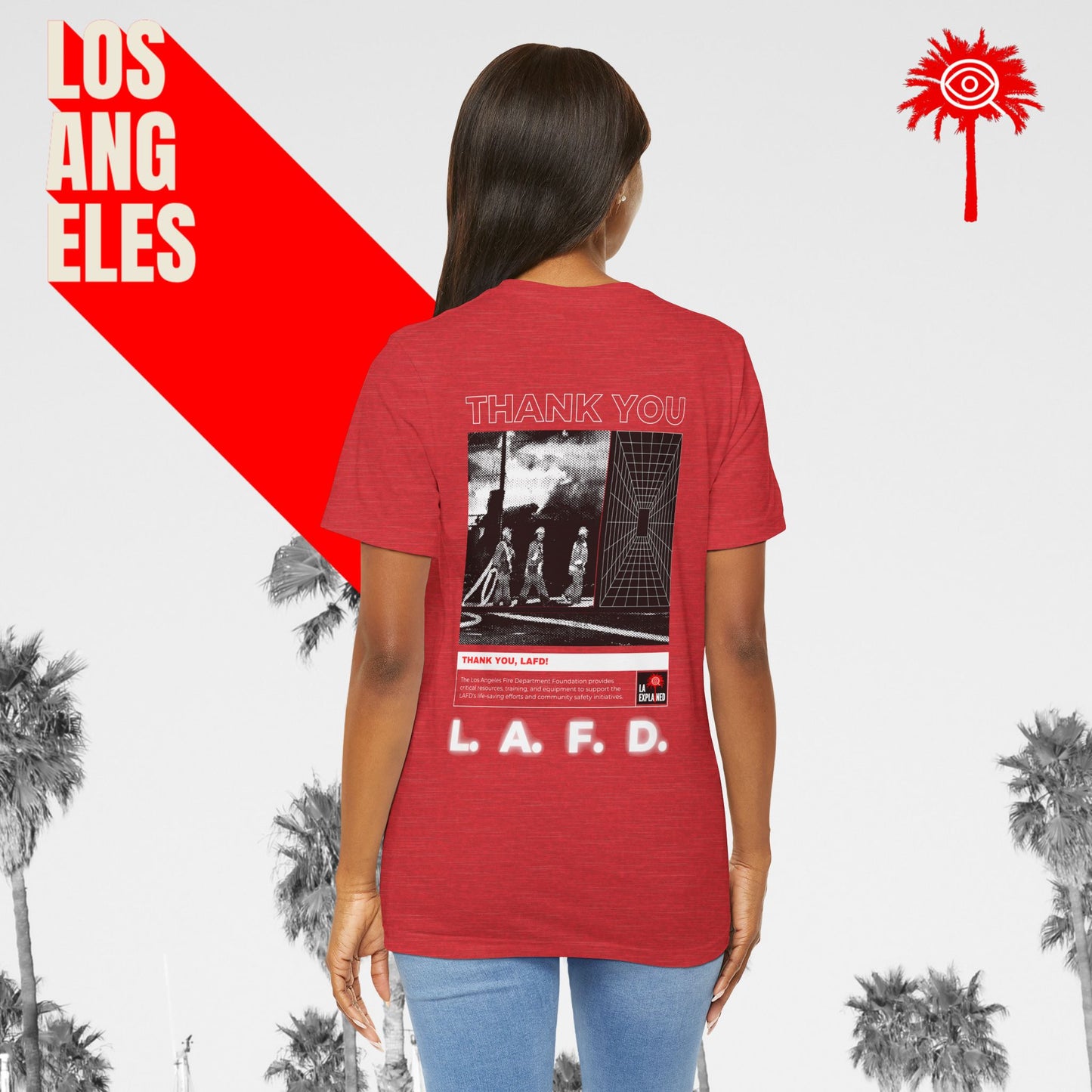 Women's Red THANK YOU L.A.F.D. Fundraiser Tee