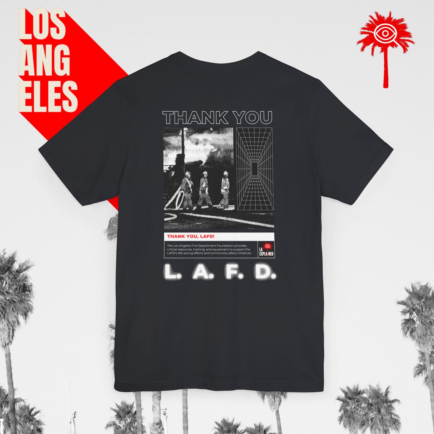 Women's Black THANK YOU L.A.F.D. Fundraiser Tee