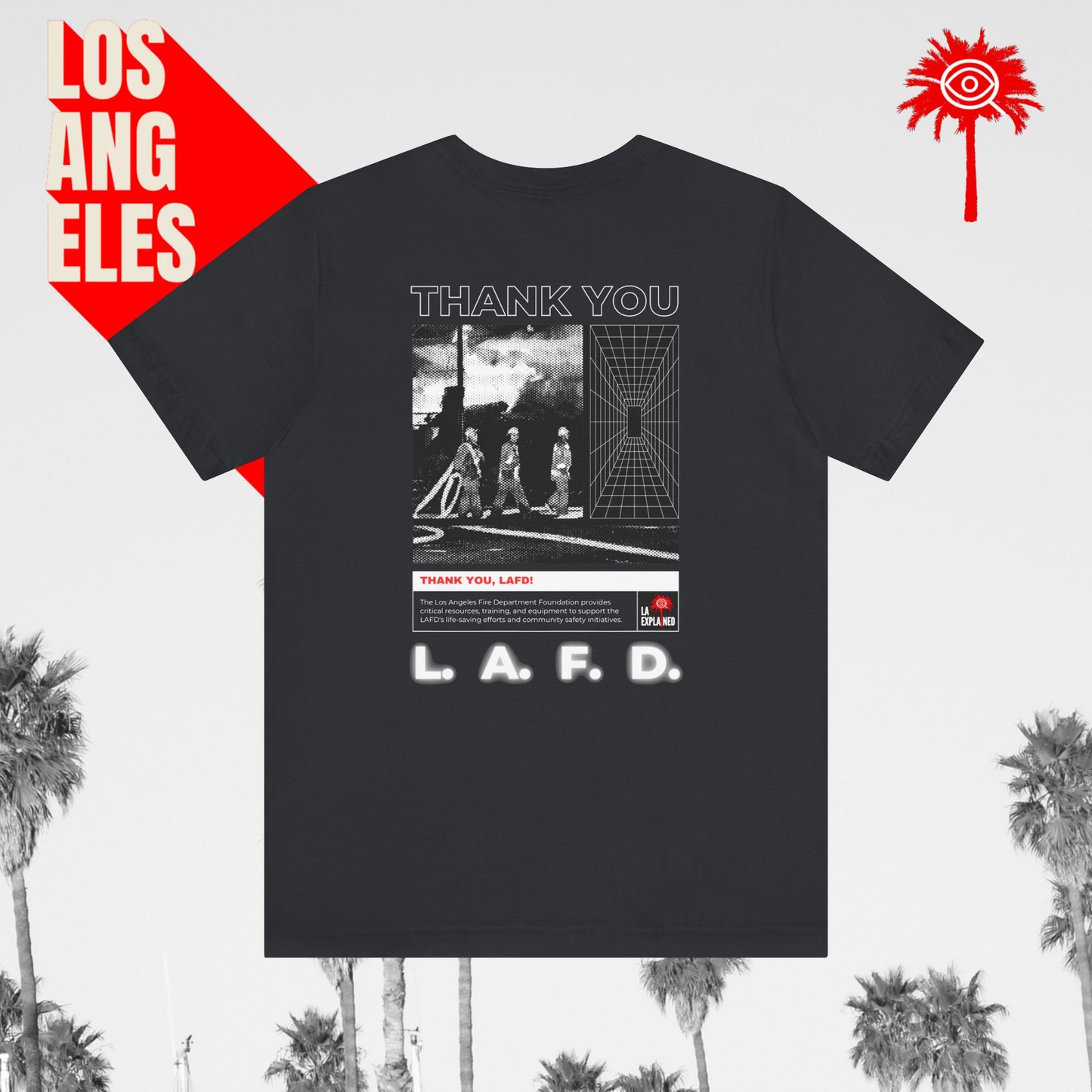 Women's Black THANK YOU L.A.F.D. Fundraiser Tee
