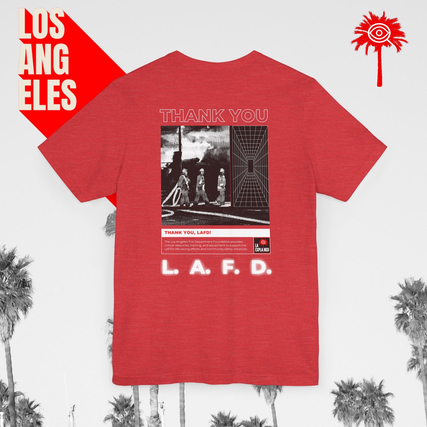 Women's Red THANK YOU L.A.F.D. Fundraiser Tee